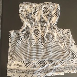 Black & White Strapless Maxi Dress